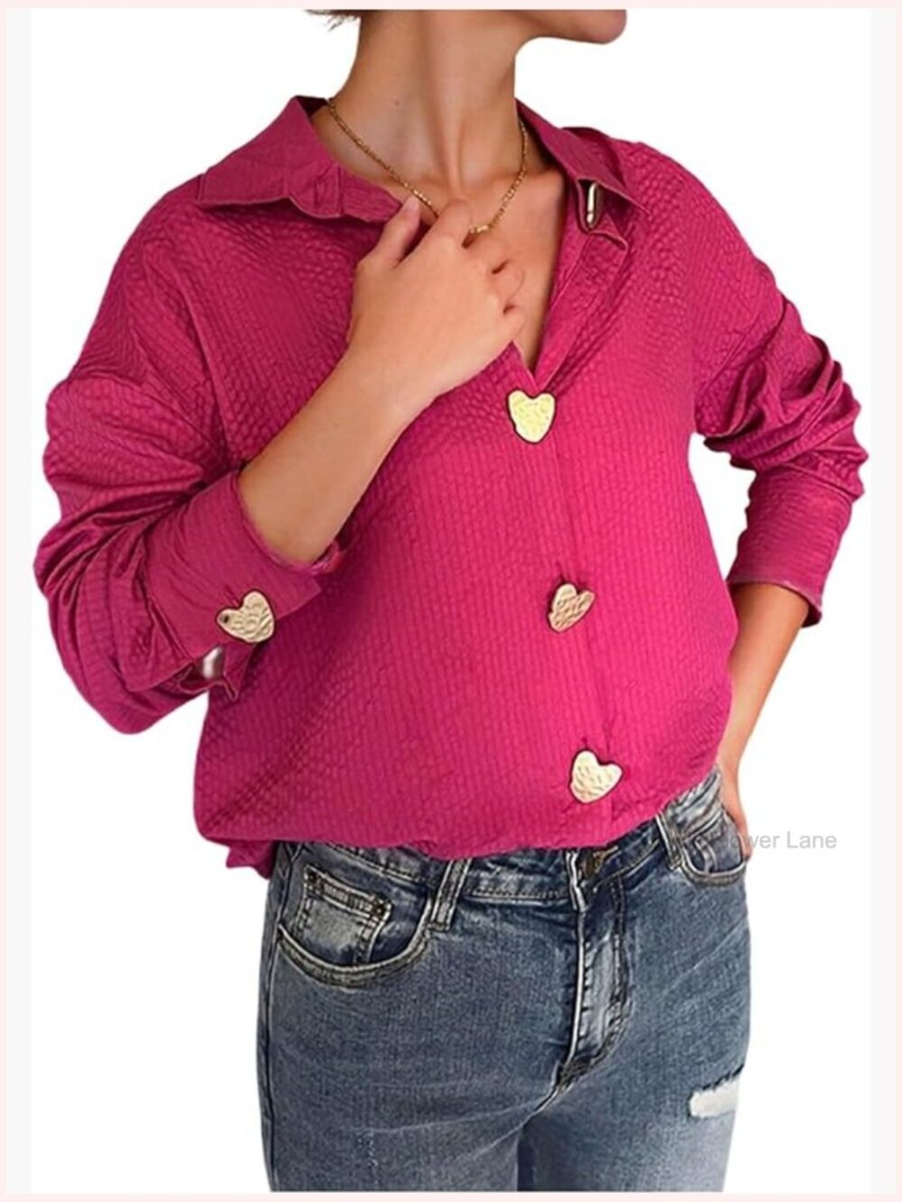 Long Sleeve Button Down Blouse Dressy Casual Work Tops